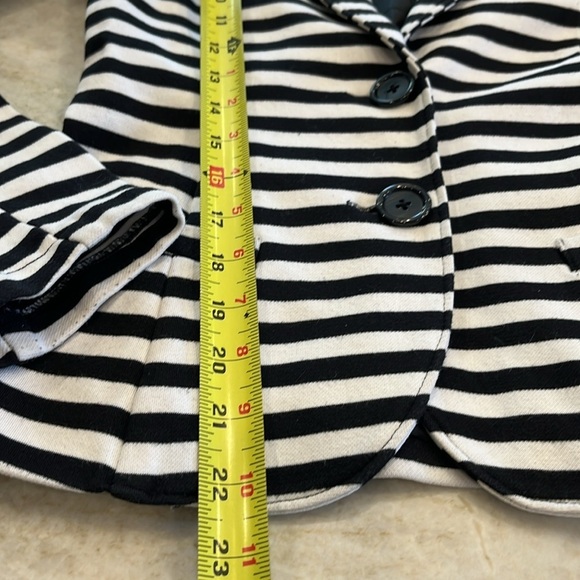 Forever 21 Striped Blazer | Black & White | Fitted‎ Jersey Knit | Size S - Picture 5 of 12